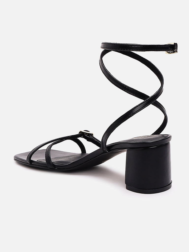 Amara Block Heel Slip On Sandals With Double Ankle Strap – TAO PARIS