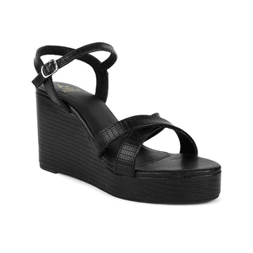 Shadow Black Wedge Sandals – TAO PARIS