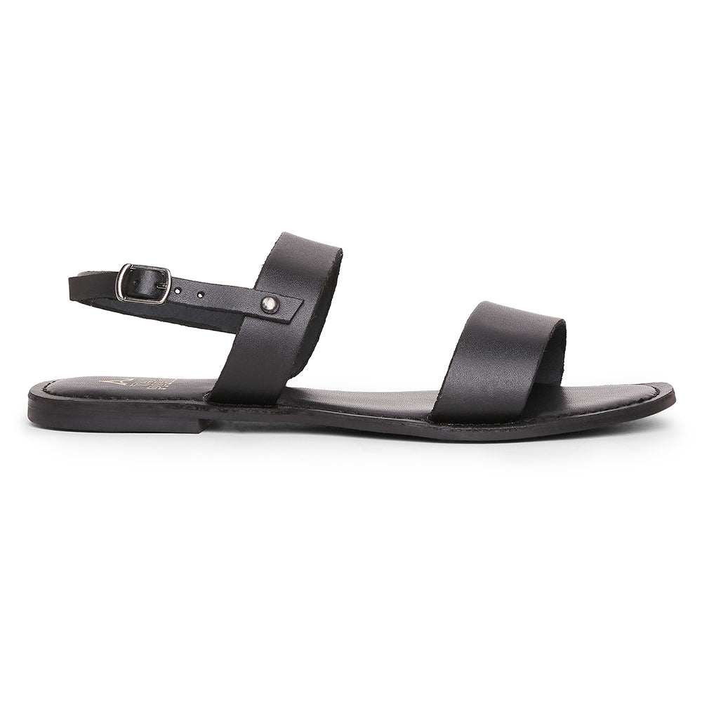 Buy Black Knotted flat sandals for ladies with cheap price